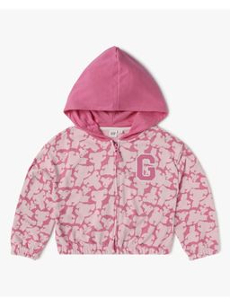 GAP - Girls Conversational Printed Full Sleeve Hoodie - Pink