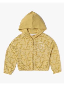 GAP - Girls Conversational Printed Full Sleeve Hoodie - Yellow