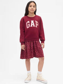 GAP - Girls Floral Printed Full Sleeve Round Neck A-Line Dress