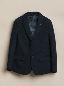 Allen Solly - Boys Navy Blue Embroidered Blazer