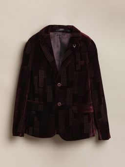 Allen Solly - Boys Maroon Embellished Blazer