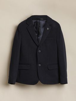 Allen Solly - Boys Navy Blue Textured Blazer