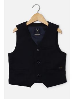 Allen Solly - Boys Navy Blue Solid Regular Fit Waistcoat
