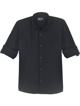 CHARCHIT - Boys Full Sleeves Solid Shirt - Black