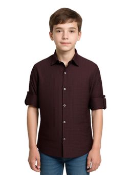 CHARCHIT - Boys Full Sleeves Solid Shirt - Purple