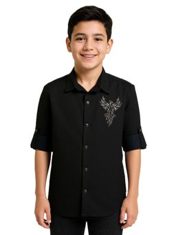 CHARCHIT - Boys Full Sleeves Embellished Solid Shirt