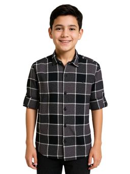 CHARCHIT - Boys Full Sleeves Checked Shirt - Purple
