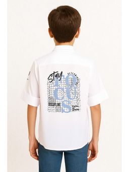 CAVIO - Boys Full Sleeves Printed Shirt - White