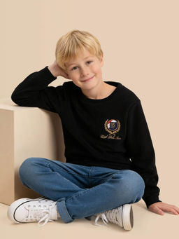 U.S. POLO ASSN. - Kids Boys Textured Regular Fit Sweatshirt