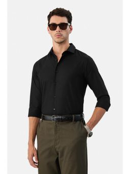 Snitch - Black Textured Full Sleeves Slim Formal Luxe Shirt