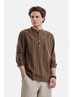 Snitch - Brown Stripes Full Sleeves Regular Shirt