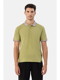 Snitch - Olive Solid Half Sleeves Regular Casual Polo T-shirt
