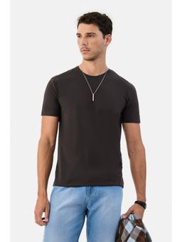 Snitch - Black Solid Half Sleeves Regular Casual T-shirt