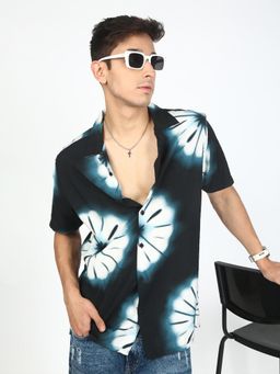 Bene Kleed - Men Teal Printed Half Sleeves Shirt