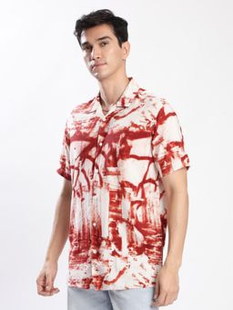 Bene Kleed - Men Red Abstract Printed Shirt