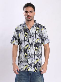 Bene Kleed - Men Grey Abstract Printed Shirt