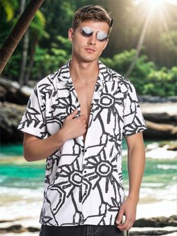 Bene Kleed - Men White and Black Abstract Printed Shirt