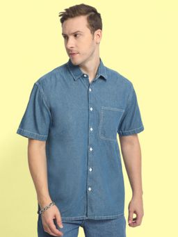 Bene Kleed - Men Blue Relaxed Fit Denim Shirt