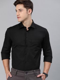Bene Kleed - Men Black Solid Full Sleeves Shirt