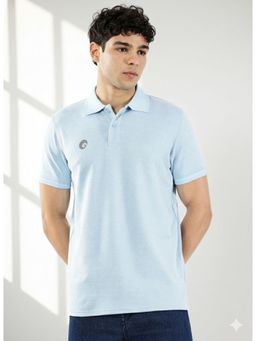 Omtex - Light Blue Flex Solid Polo T-shirt