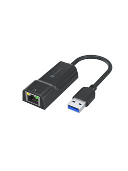 Portronics - Mport 45 USB 2.0 Ethernet LAN Adapter USB to LAN RJ 45 with 1000 Mbps,Fast Speed-Black