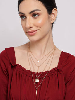 Sohi - Gold Plated Layered Multi Layered Chain