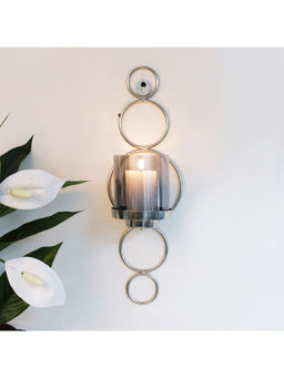 HomeTown - Nyra Metal and Glass Wall Sconce In Silver (Set of 2)