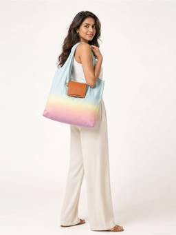 HIE - Lepayt Ombre Pink Shoulder Bag With Mini Pouch