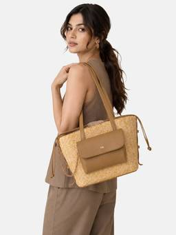 HIE - Versa Soft Mouse Beige Tote Bag With Mini Sling Bag