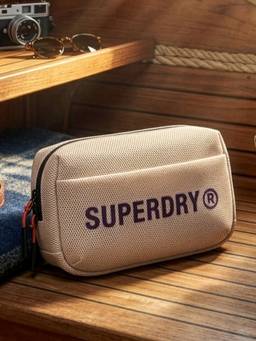 Superdry - Unisex Axis Toiletry Case Pouch - Beige