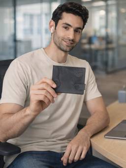 Superdry - Men's Black Ripon Leather Slimfold Wallet