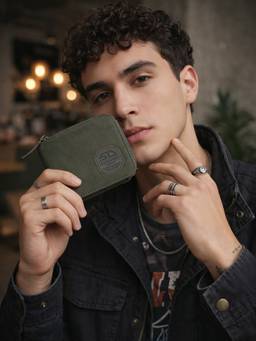 Superdry - Men's Sheffield Leather Global Wallet - Olive