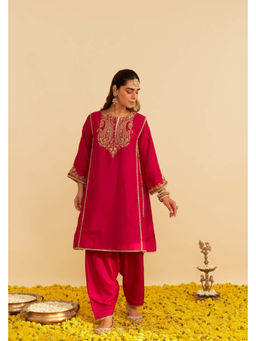 Sheetal Batra - Ayra Hot Pink Short Chauga Kurta with Salwar