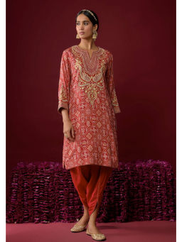 Sheetal Batra - Rihana Deep Red Short Kurta with Dhoti Pant