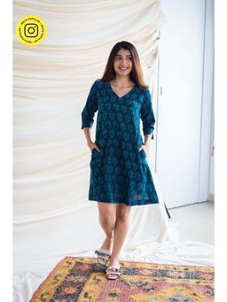 The Indian Ethnic Co. - Indigo Slub Cotton Dress