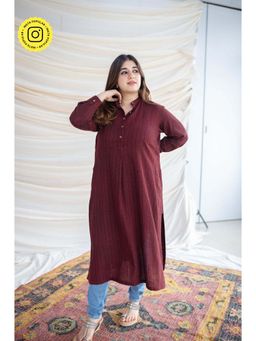 The Indian Ethnic Co. - Slub Cotton Brown Kurta