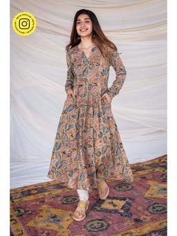 The Indian Ethnic Co. - Kalamkari Cotton Yellow Kurta