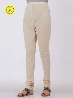 The Indian Ethnic Co. - Ivory Elasticated Organic Kala Cotton Churidar