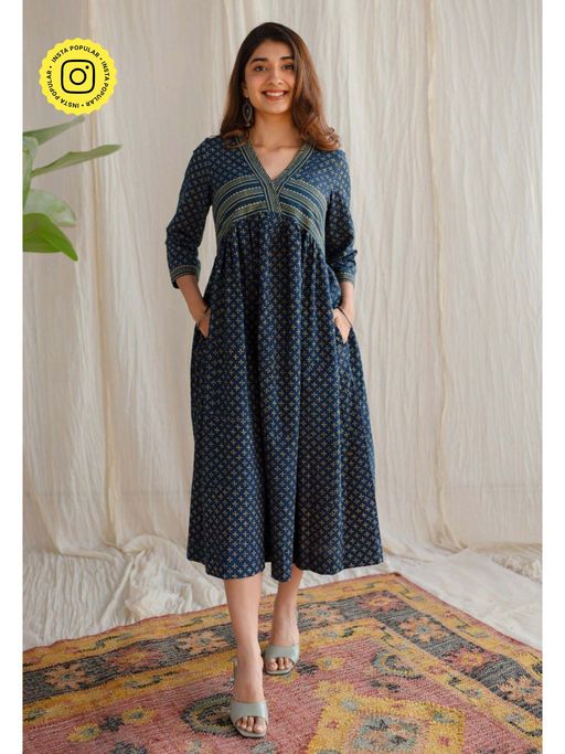 midi indian dress Indra Kaftan Midi Dress