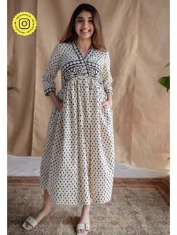 The Indian Ethnic Co. - Off White Fakira Mul Dress