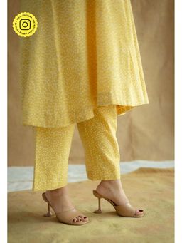 The Indian Ethnic Co. - Straight Hand Block Printed Slub Cotton Pant