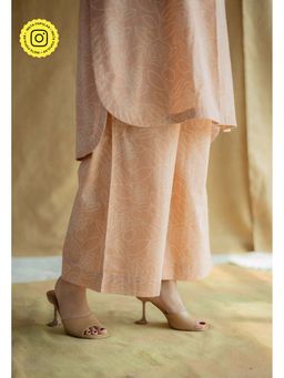 The Indian Ethnic Co. - Straight Hand Block Printed Slub Cotton Pant