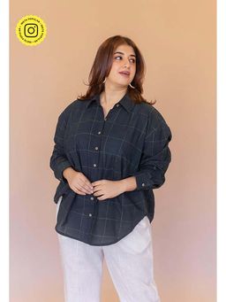 The Indian Ethnic Co. - Ruhi Green Dabu Cotton Anti-Fit Shirt