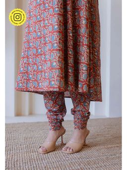 The Indian Ethnic Co. - Miral Red Ajrakh Cotton Churidar