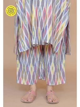 The Indian Ethnic Co. - Yashi Multi Handloom Ikkat Cotton Straight Pant