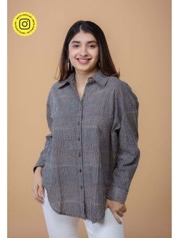 The Indian Ethnic Co. - Ruhi Black Ajrakh Cotton Straight Shirt