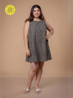 The Indian Ethnic Co. - Inam Multi Ajrakh Cotton A Line Dress