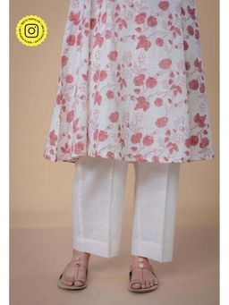 The Indian Ethnic Co. - White Cotton Slub Solid Pant