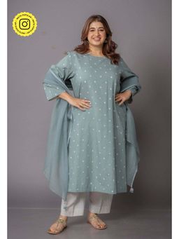 The Indian Ethnic Co. - Harsha Green Bandhani Cotton Straight Kurta