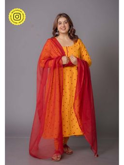 The Indian Ethnic Co. - Solid Kota Doria Cotton Red Dupatta